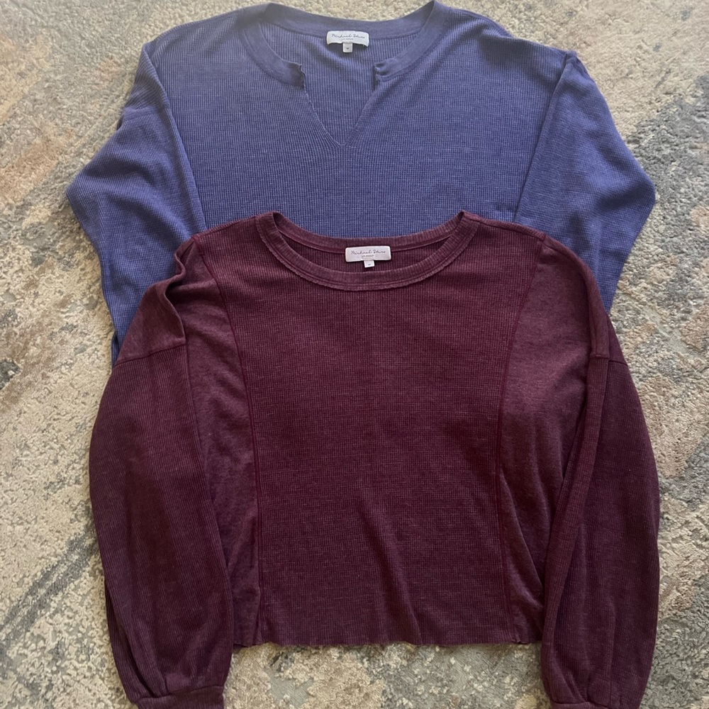 Bundle 2 Michael Stars Waffle Knit Tops
